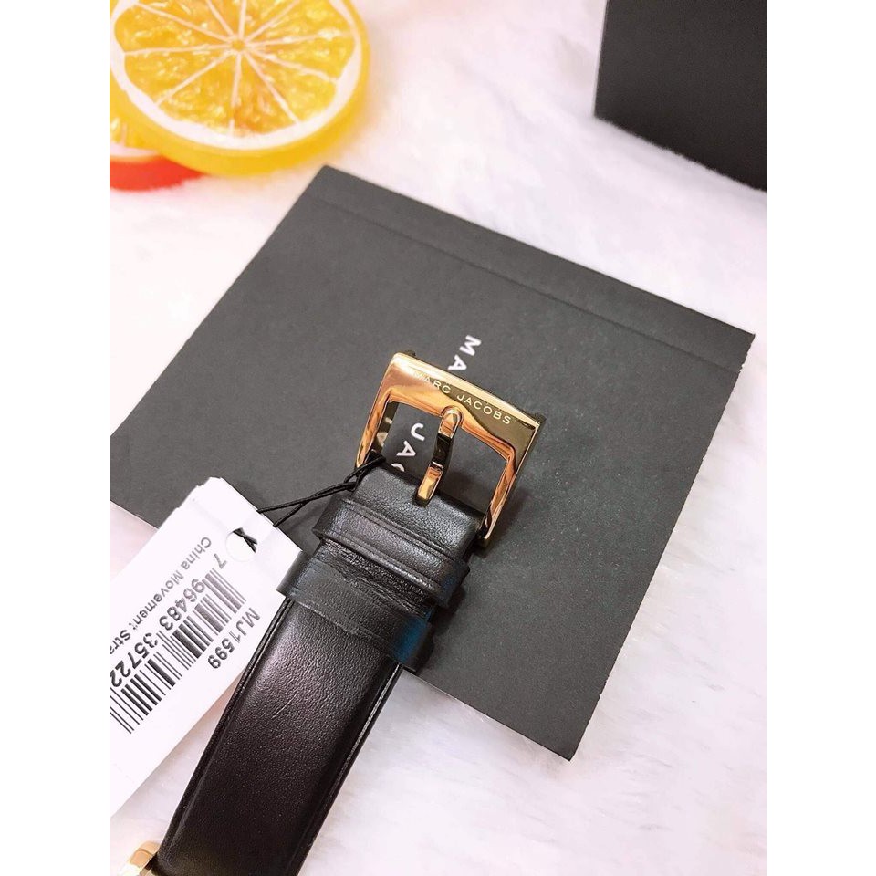 Đồng hồ nữ Marc Jacobs MJ1599 - Máy Quartz - Kính cứng - Dây da đen
