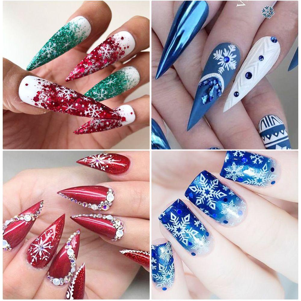 OKDEALS 1 / 4 Sticker Dán Móng Họa Tiết Theo Phong Cách Giáng Sinh