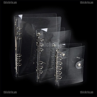 <Hot~new>A5/A6/A7 Transparent Loose Leaf Ring Binder Notebook Weekly Planner Diary Cover