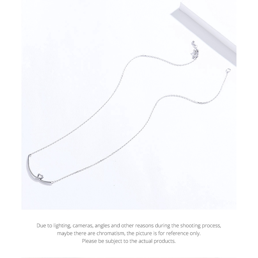 BAMOER Vòng cổ Bạc 925 Mặt Hình Trái Tim Thời Trang Cho Nữ Sn381