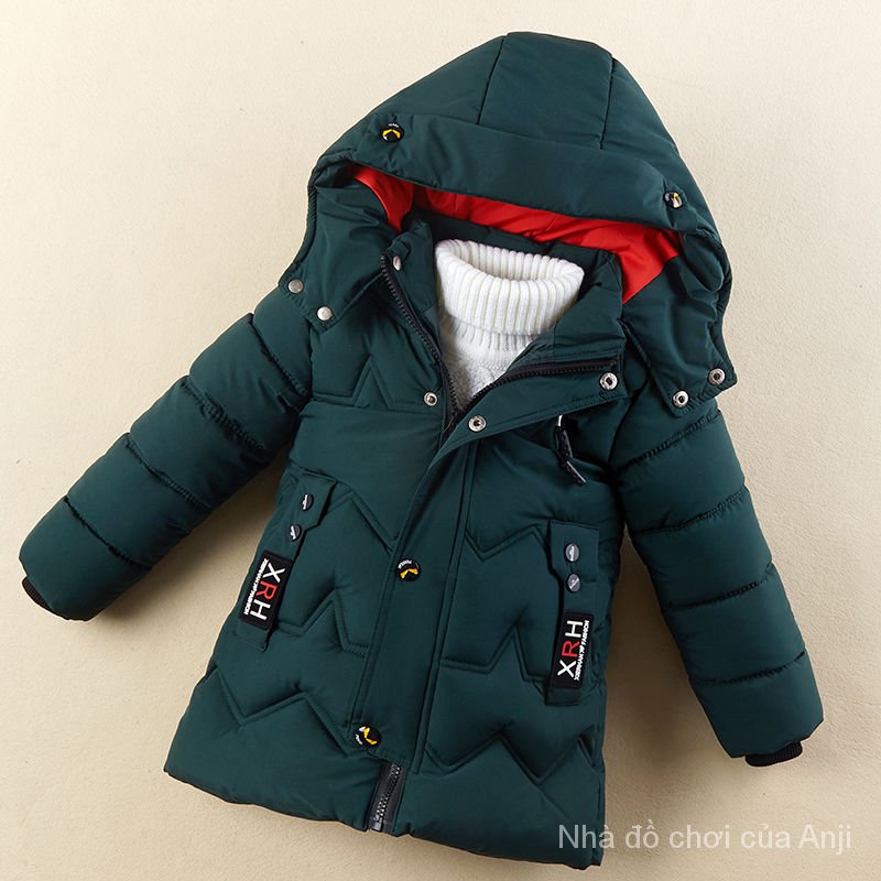 Children Overcoat Costumes winter kids Boy Down Clothes Cotton Thick Cotton Jacket Handsome Children Long Coat