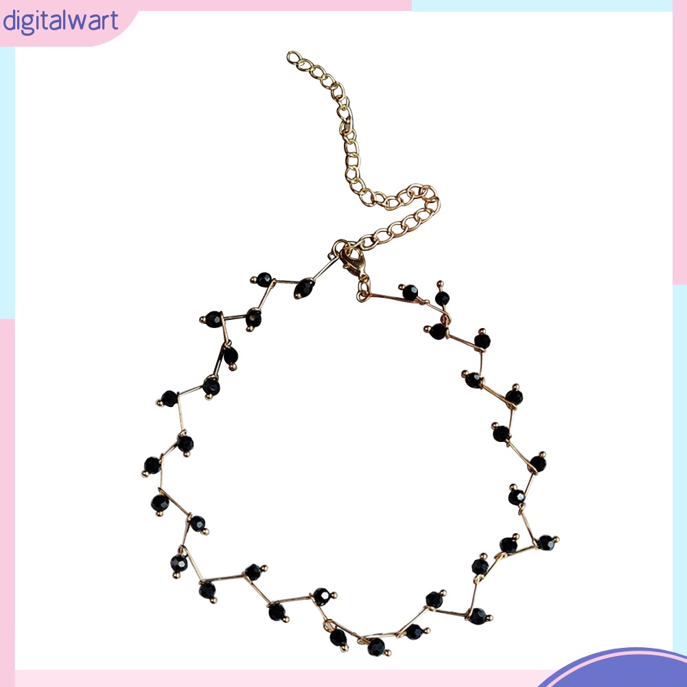 Vòng Cổ Choker Phối Hạt Đen Thời Trang Xinh Xắn Cho Nữ