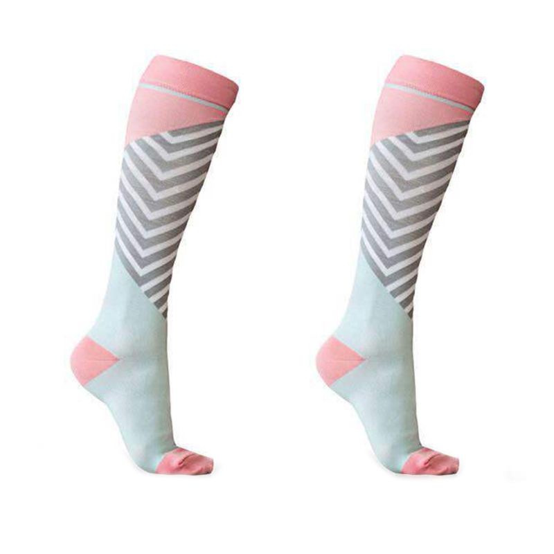 Youyo Vớ Nén Cao Đến Đầu Gối Chống Mệt Mỏi Họa Tiết Sọc Cầu Vồng Graffiti Trái Tim Dành Cho Y Tá Đi Xe Đạp