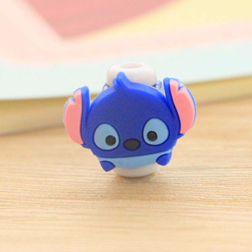 Bộ 10 Phụ Kiện Bảo Vệ Đầu Dây Cáp Sạc USB Hình Mèo Stitch Đáng Yêu
