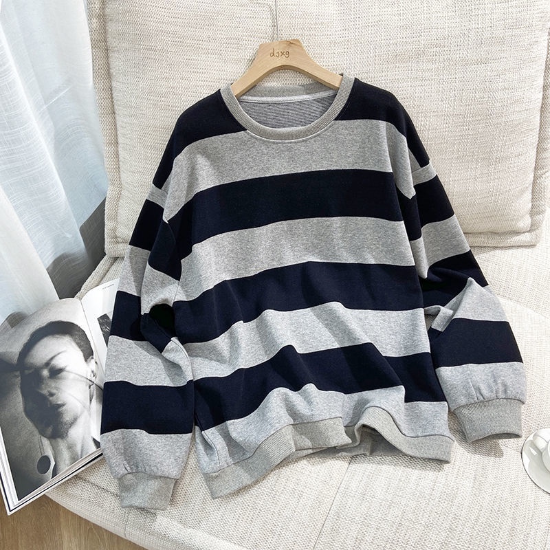 Áo Sweater Cổ Tròn Họa Tiết Kẻ Sọc Thiết Kế Mới Đơn Giản Thời Trang Mùa Thu Dành Cho Nữ
