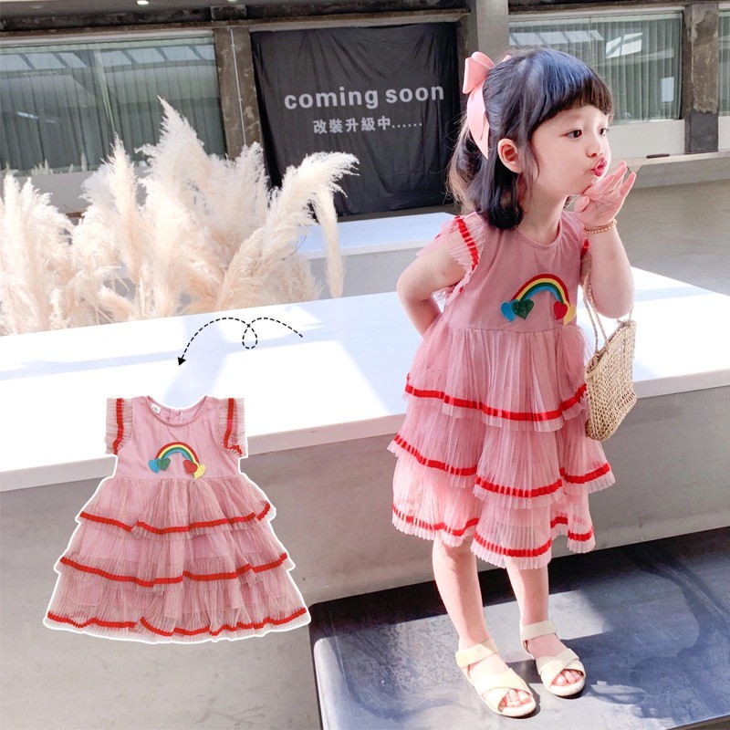 Đầm Xòe Công Chúa Xinh Xắn Dành Cho Bé Gái