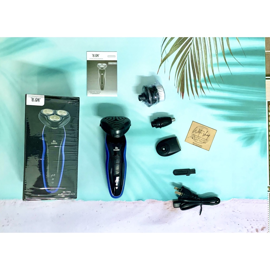 Máy cạo râu đa năng mini bỏ túi cao cấp cho nam SHAVER 8D, SD-7701 , Máy Cạo, Tỉa Lông Kiêm Tông Đơ