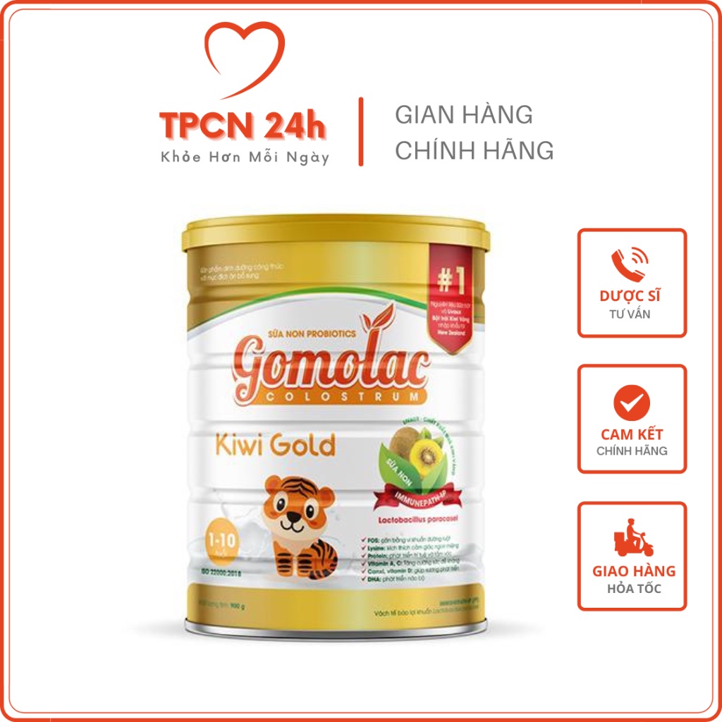 Sữa non Probiotics Gomolac Colostrum Kiwi Gold 400g và 900g - Hỗ trợ phát triển toàn diện cho con