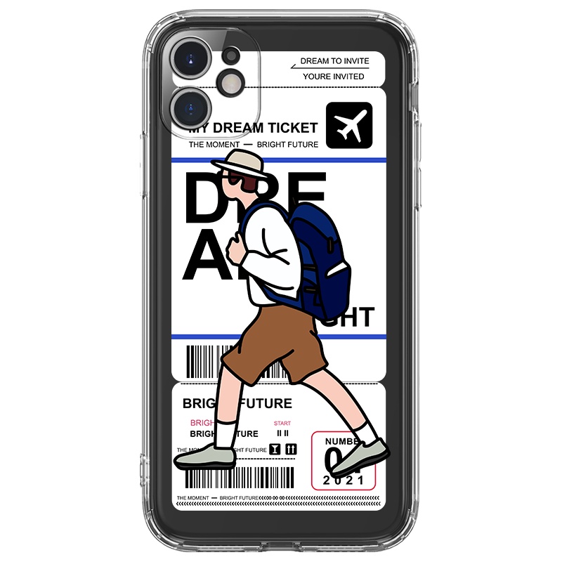 Ốp lưng JURSUE viền vuông chống sốc hình dễ thương đẹp cho iPhone 13 12 11 Pro Max SE 2020 X XR XS ip 8 7 6 6S Plus Y77