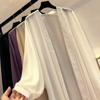 Áo khoác lụa mỏng dáng dài