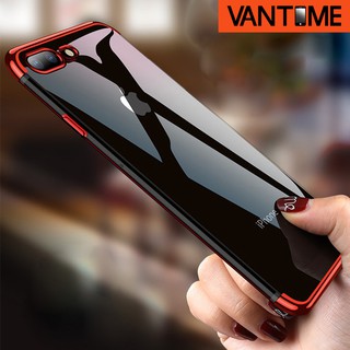 Ốp điện thoại mềm trong suốt viền màu cho iPhone 6 6s Plus