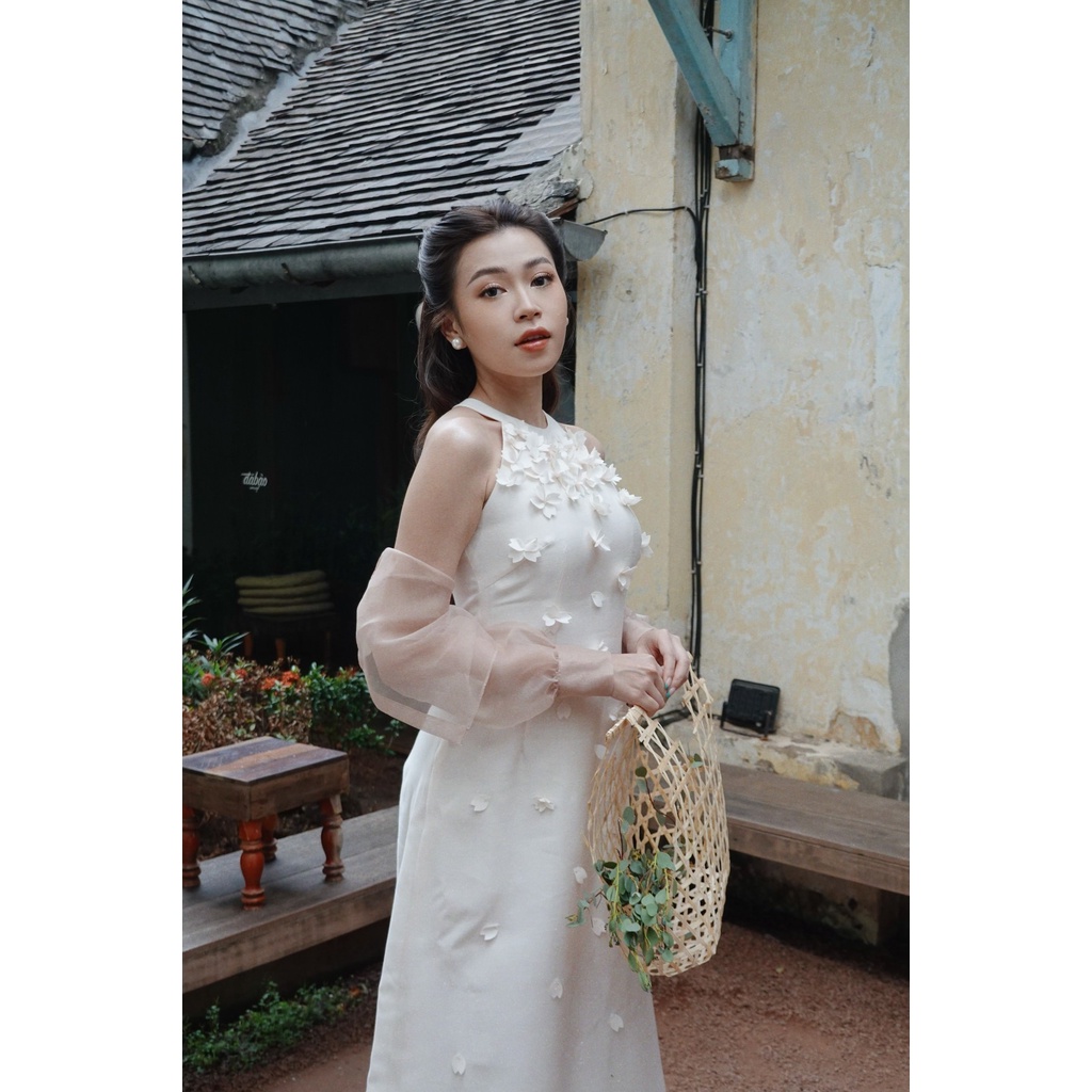 Đầm Yếm Cách Tân Kèm Áo Khoác Organza - Achelois