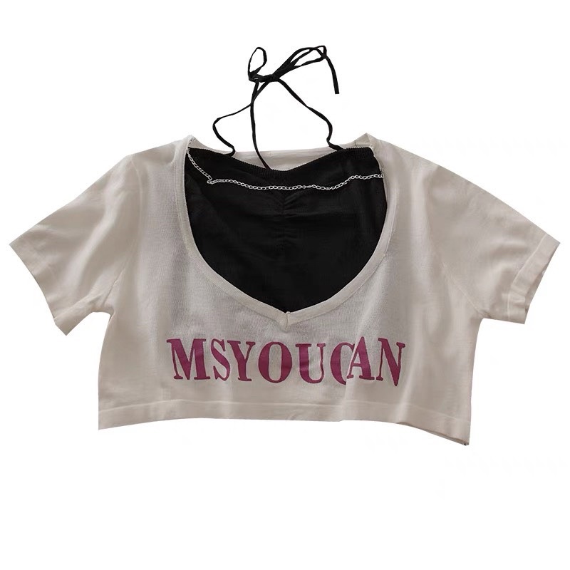 Set áo đôi dạng yếm kèm xích CN1 dễ thương