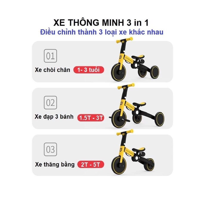 [Free Ship] Xe chòi chân xe đạp thăng bằng 3 in 1 SPORT / KIWICOLL