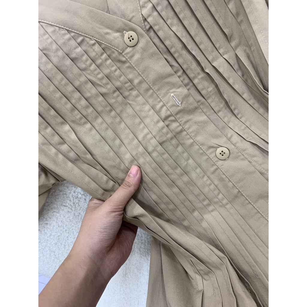 Đầm Dài Midi Dáng suông Cổ chữ V Trắng trơn Ulzzang Hàn Quốc Váy dài Midi Thời trang