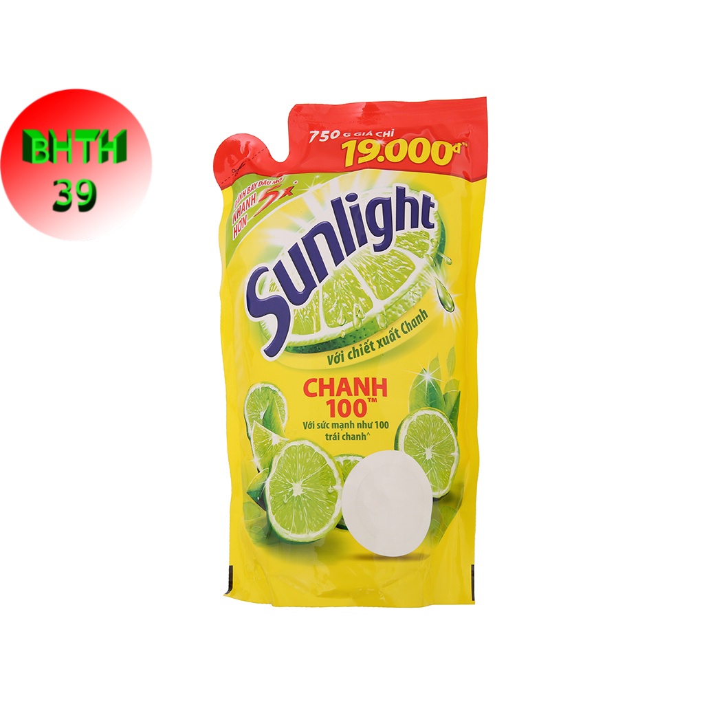 (Hàng đẹp - chính hãng) Nước rửa chén sunlight chanh túi 750g