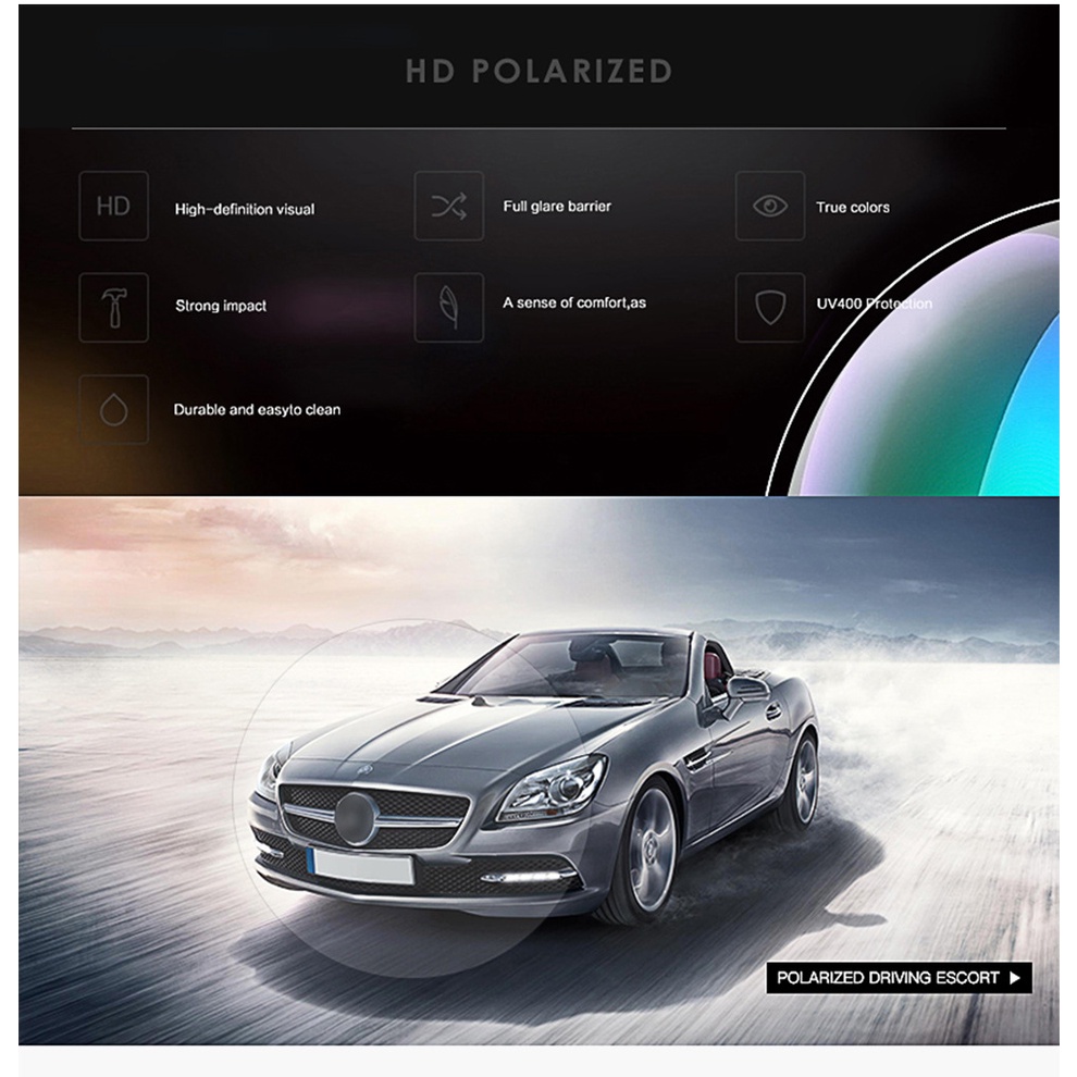 Kính râm phân cực nam dành cho người lái xe ô tô Kính nhìn ban đêm Chống lóa Kính râm lái xe phân cực