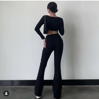 QUẦN LOE COTTON LƯNG CAO CO GIÃN 4 CHIỀU SIÊU HACK DÁNG