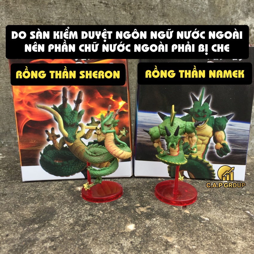 Mô hình Dragon Ball chibi nhân vật Rồng thần Trái Đất Shenron và Namek Porunga 7 Viên Ngọc Rồng - 0VVi