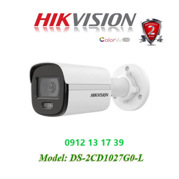 Camera IP Colorvu 2MP HIKVISION DS-2CD1027G0-LHàng chính hãng BH 2 Năm