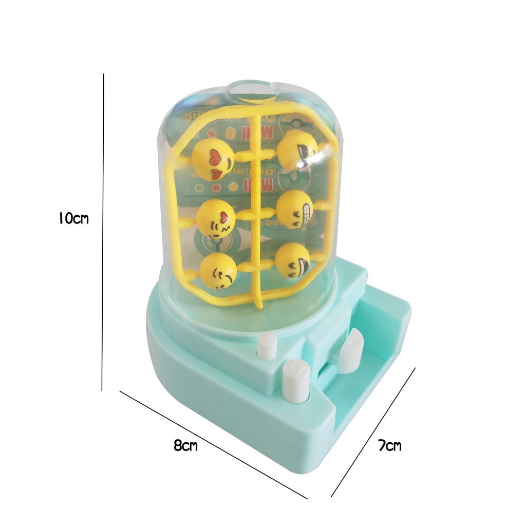 [Mã LIFE0503TOYS giảm 10% đơn 0Đ] Đồ chơi máy gắp thú mini cho bé cao 10cm tặng kèm 6 kẹo mặt cười và sticker