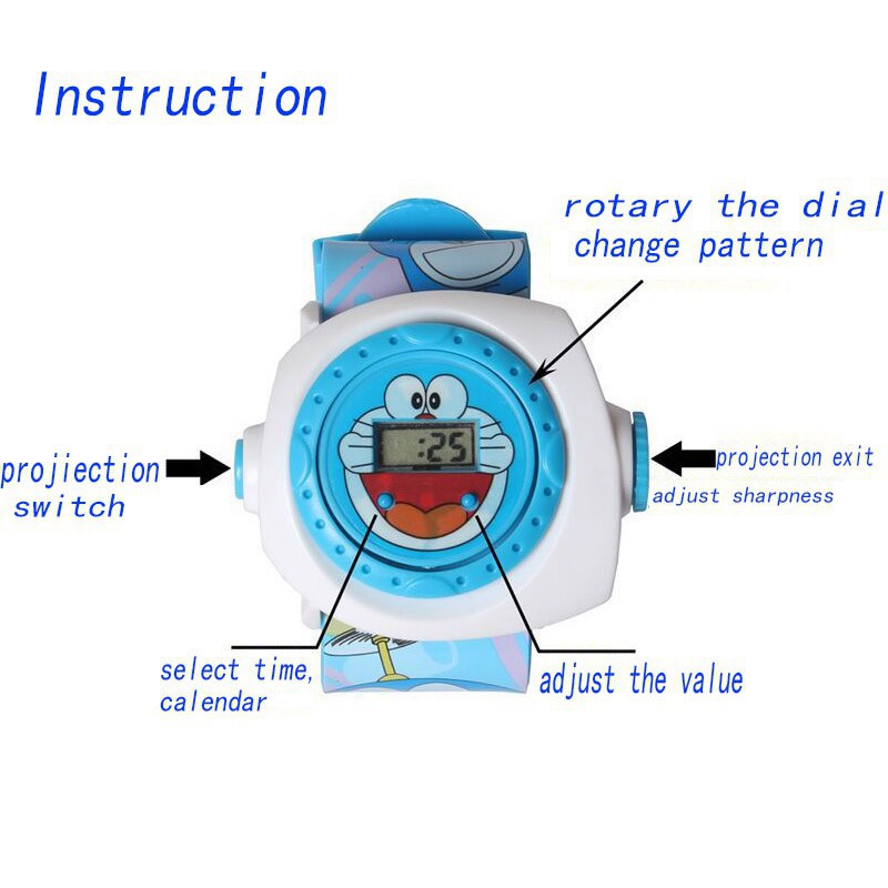 Đồng hồ đeo tay có chức năng chiếu hình họa tiết hoạt hình 3D cá tính cho bé