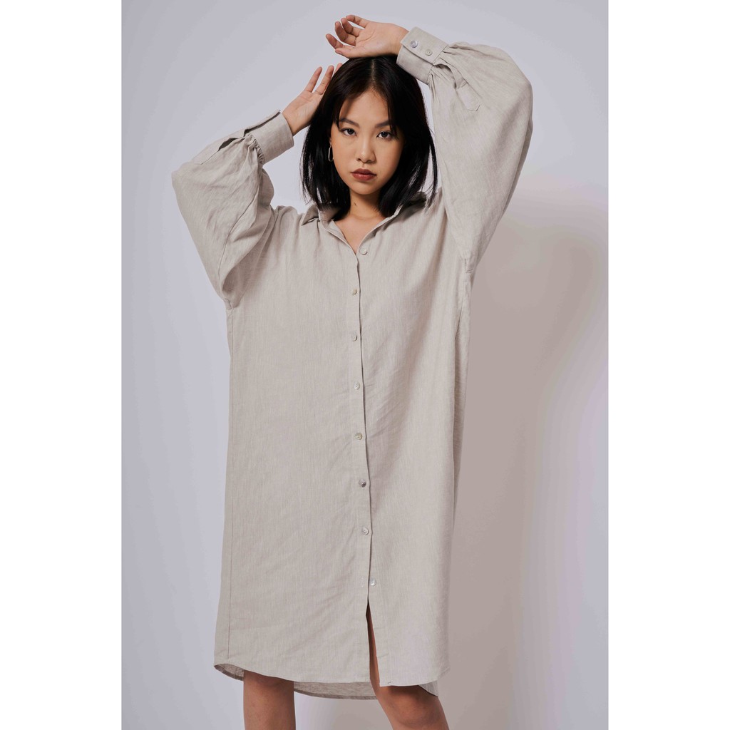 Là min - Đầm Linen "Cement Grey"