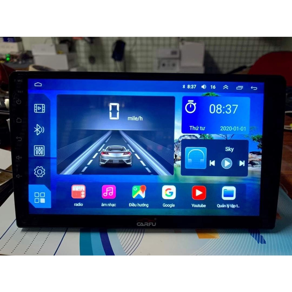 MÀN HÌNH ANDROID CARFU TS8 RAM 2GB/32GB CẮM SIM 4G FULL TÍNH NĂNG PHIÊN BẢN MỚI 2022