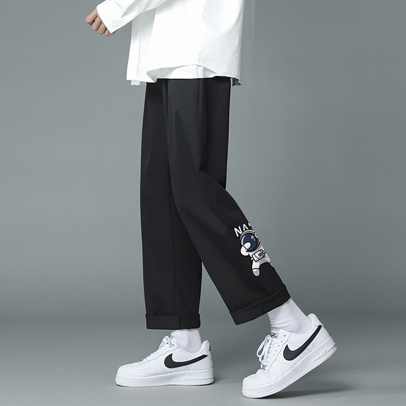 Quần baggy ống rộng kaki nam nữ Nasa - basic unisex - 2 màu đen, ghi