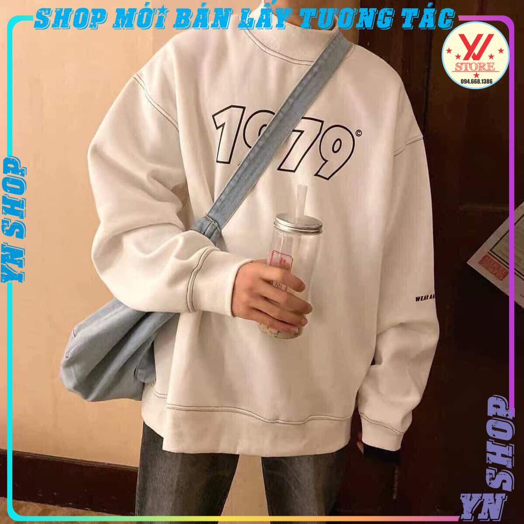 Áo Sweater 1979 Form Rộng Unisex Nam Nữ cổ lọ  Chất Nỉ Hàng Xuất Dày Đẹp Không Bai, Không Xù YNHS