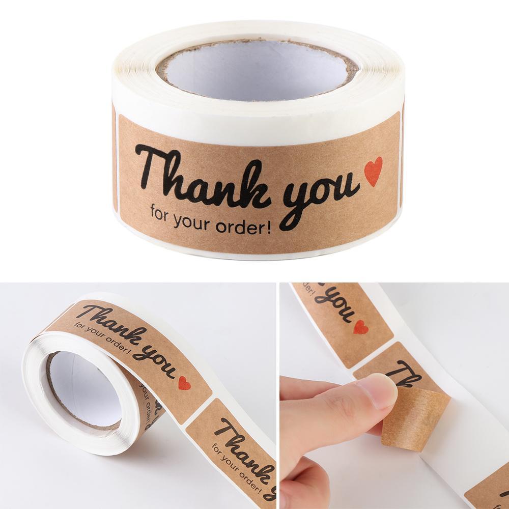 Cuộn 120 Miếng Dán Trang Trí Bao Thư In Chữ Thank You For Your Order