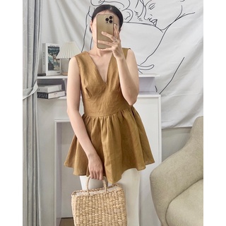 áo peplum linen
