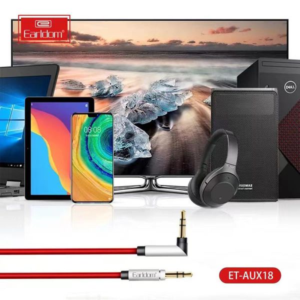 Dây Ra Loa Hai Đầu 3.5mm Earldom AUX-18, Dây Dài 2M, nhựa TPU chống gãy gập và chống rối.