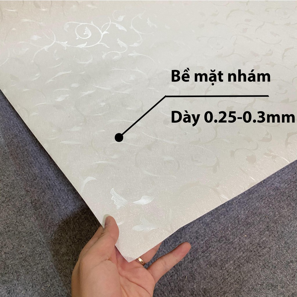 1m x khổ 60cm | Giấy dán tường - ĐÀI LOAN- Decal miếng dán tường phòng ngủ hoa văn chìm 3D hàn quốc sẵn keo