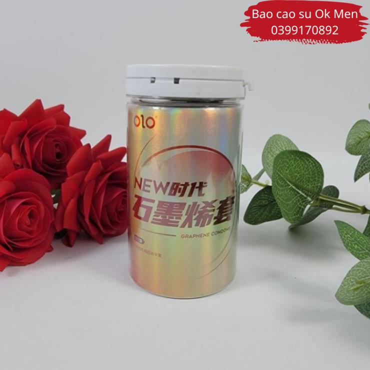 Bao Cao Su OLO 001 Dầu Ấn Độ Trắng, BCS Siêu Mỏng, Truyền Nhiệt, Nhiều Gel Bôi Trơn Hộp10C