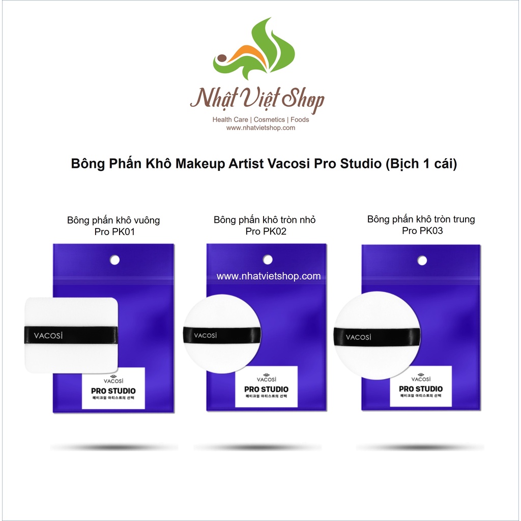 Bông Phấn Khô Makeup Artist Vacosi Pro Studio (Bịch 1 cái)