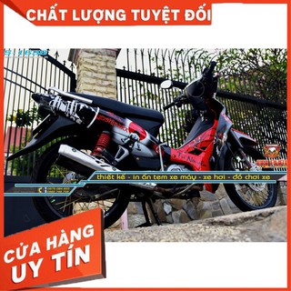 Tem Trùm Xe Sirius Samurai Đỏ Đen