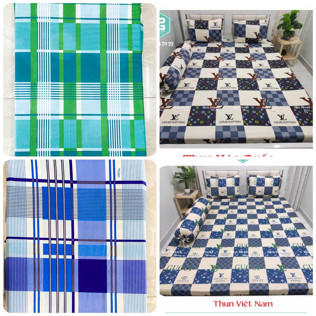Drap trải giường/Ga trải giường thun cực mát, không nhăn, không xù lông, không phai màu, đ