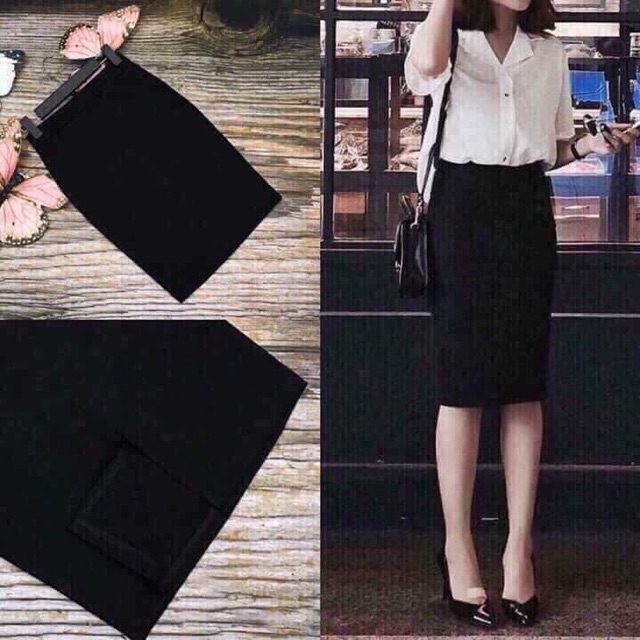 Chân váy bút chì dài kéo khoá xẻ sau umi | BigBuy360 - bigbuy360.vn