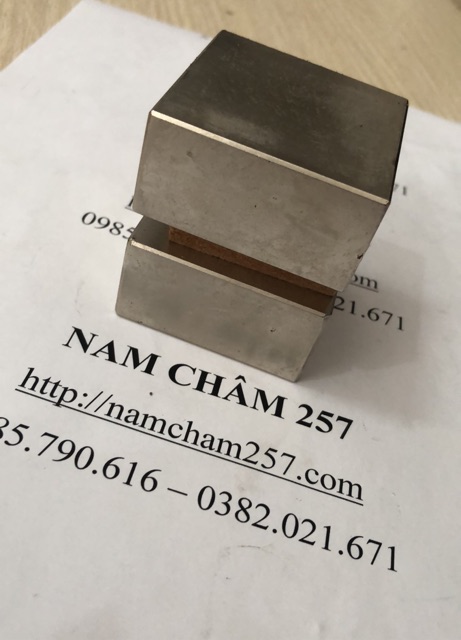 [Xả Kho Giá Xưởng] Nam châm viên 50x50x25mm, loại nam châm trắng đất hiếm lực hút siêu mạnh, cẩn thận khi sử dụng.