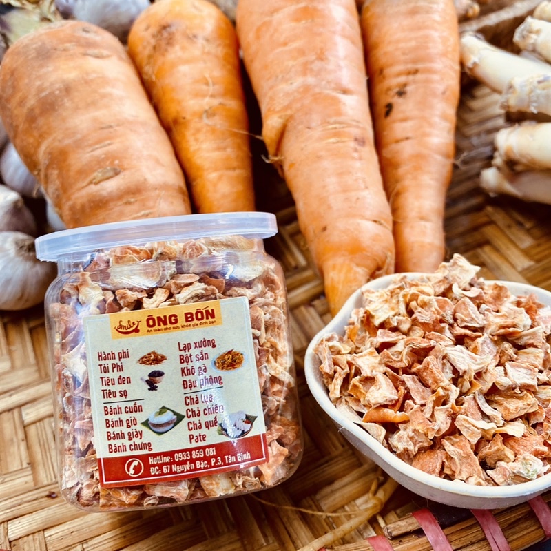 Cà Rốt Đà Lạt Sấy Nguyên Chất 100% - Gia Vị ÔNG BỐN