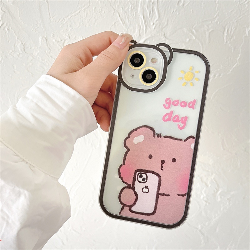 Ốp Điện Thoại Mềm Chống Bụi Chống Rơi Họa Tiết Gấu Dễ Thương Cho IPhone 11 12 13 Pro Max XS Max XR X 7 8 Plus
