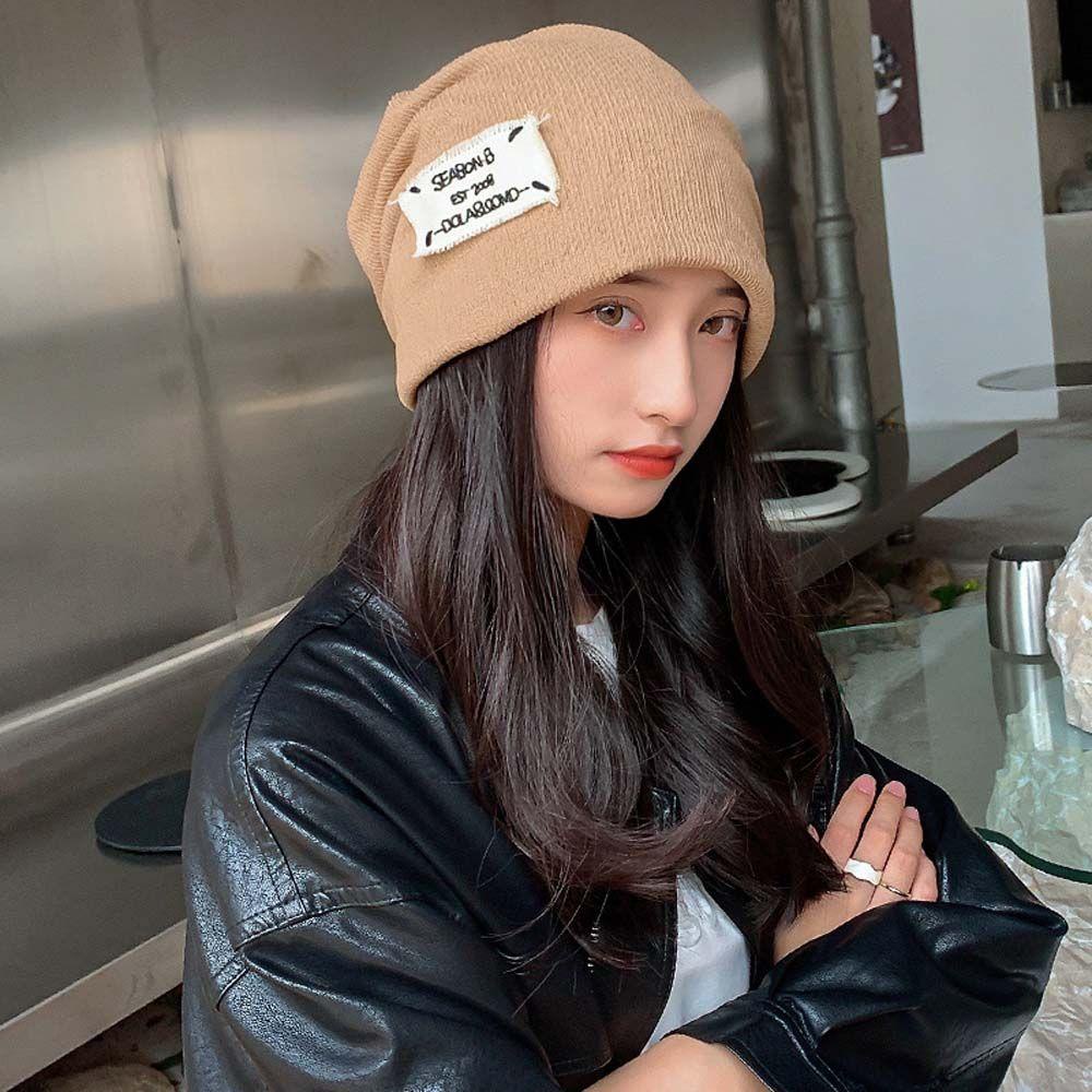 Mũ Beanie Dệt Kim Mềm Mại Màu Trơn Phong Cách Hip hop Thời Trang Xuân Hè Cho Nữ