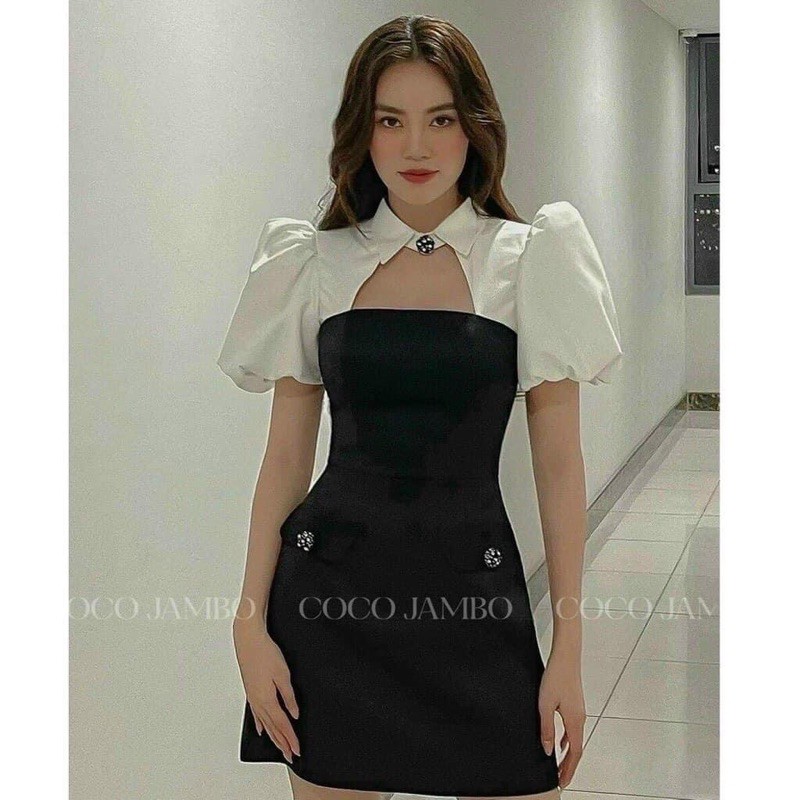 Đầm phối cổ sơ mi