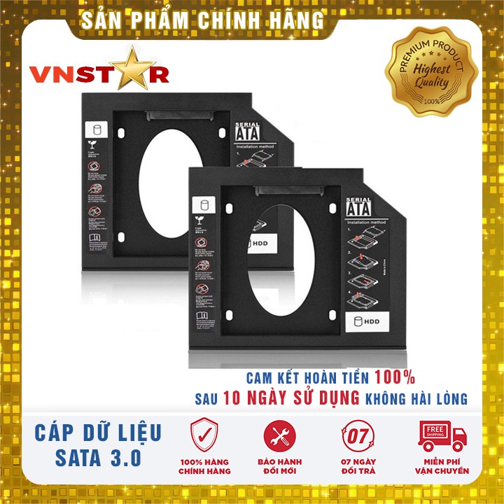 [RẺ VÔ ĐỊCH] Caddy Bay HDD SSD SATA 3 9.5mm/12.7mm - Khay Ổ Đĩa Cứng Thay Thế Ổ DVD - Nhựa