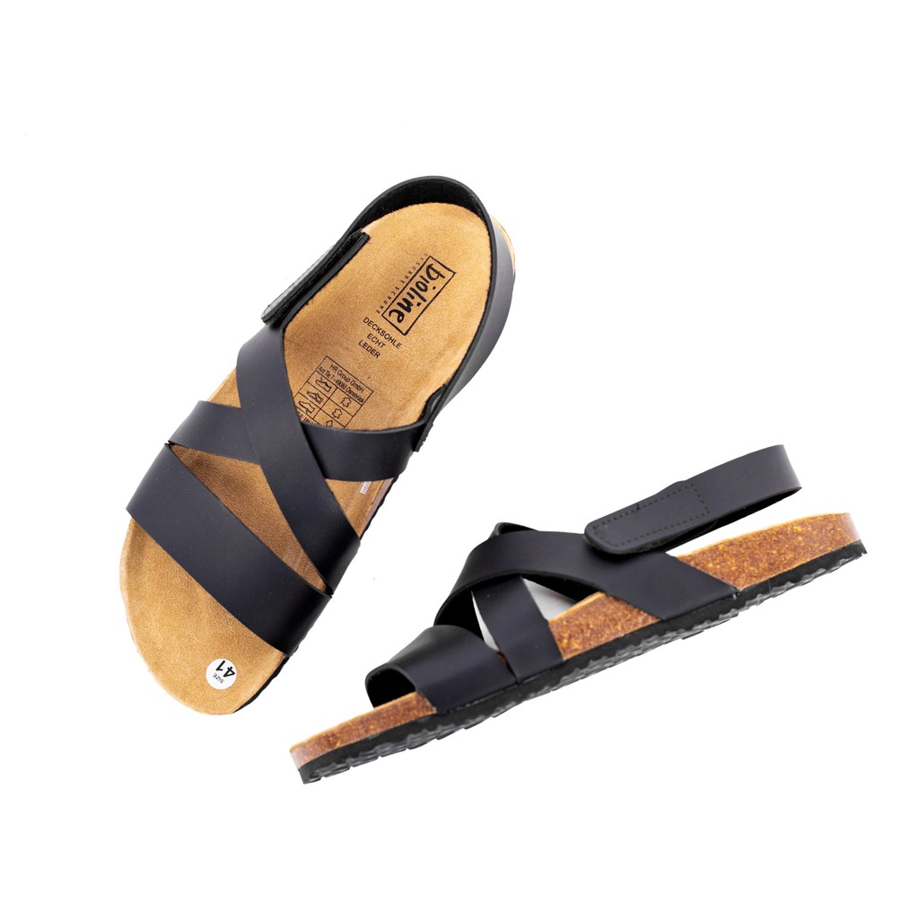 [DA PU/CHỐNG NƯỚC] P04 - Dép sandal da PU quai hậu siêu êm đế trấu Bioline - Xuất khẩu châu Âu - Blue Store