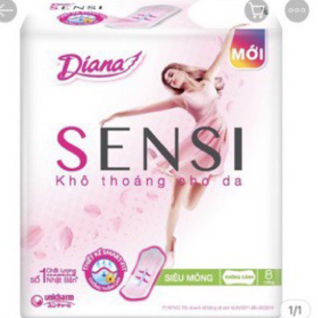 Combo 6 goi Băng vệ sinh Diana Sensi siêu mỏng cánh 23 cm tặng
