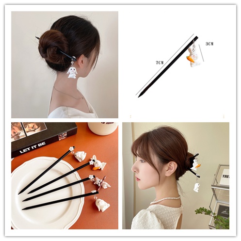 Kẹp Tóc Hình Thỏ/Mèo Hoạt Hình Phong Cách Cổ Điển Thời Trang Mùa Hè Cho Nữ