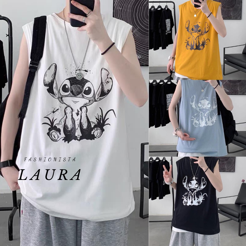 Áo ba lỗ tank top Laura Boutique - Áo tank top unisex Stick chất cotton bao mát