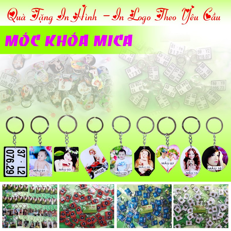 Móc khóa mica in hình theo yêu cầu